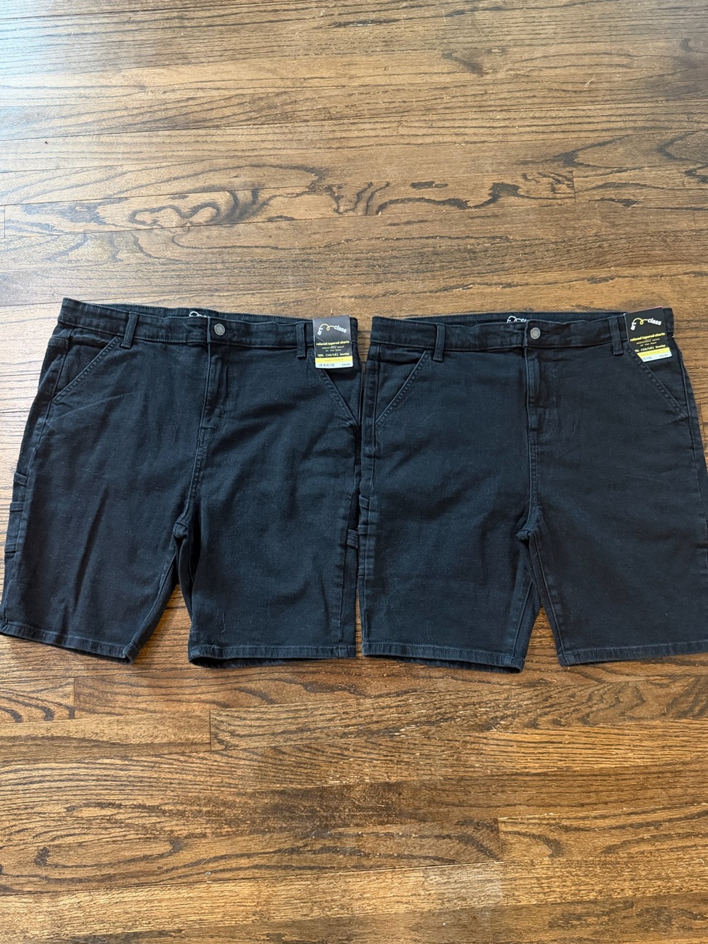 Art Class Black Denim Jean Shorts Carpenter Cargo XXL 16/18 Husky Stretch NWT